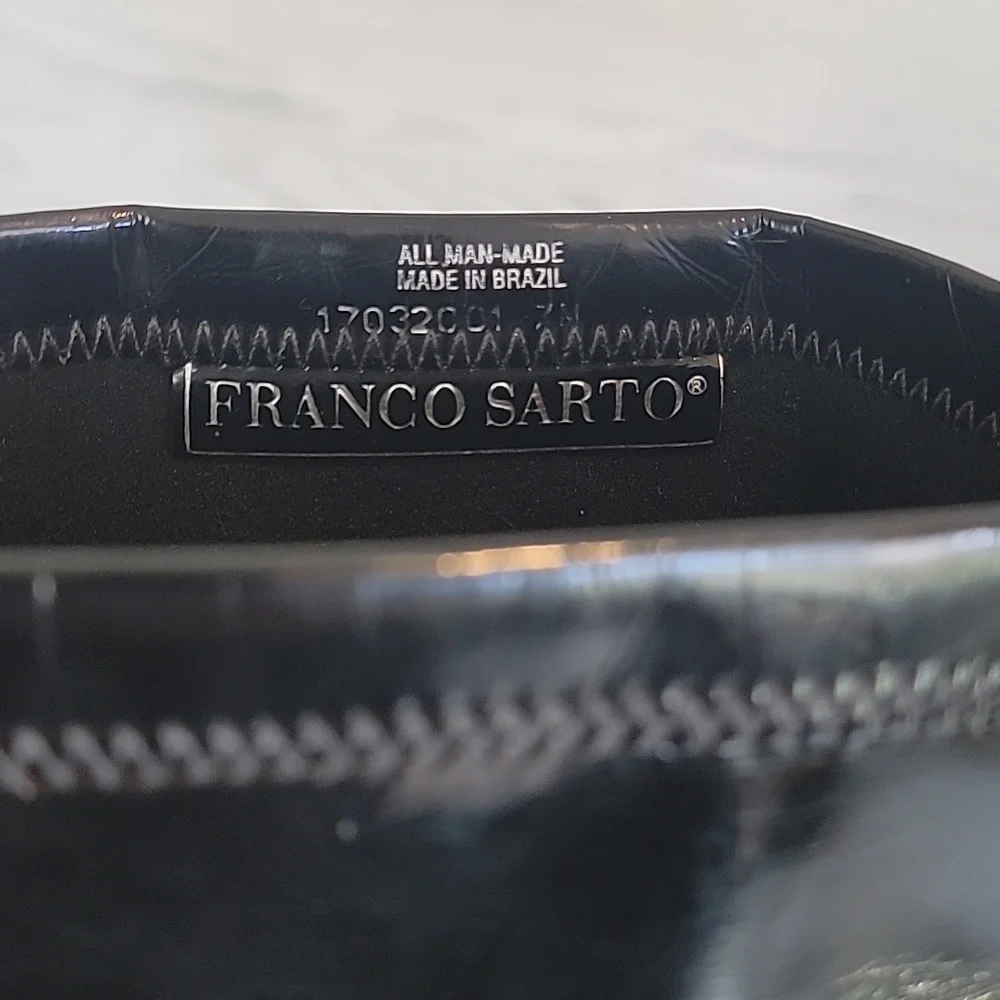 Franco Sarto Black Knee High Patent Boots Womens Size 7